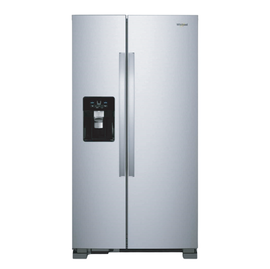 WHIRLPOOL 25CFT SXS REFRIGERATOR S/STEEL W/DISP